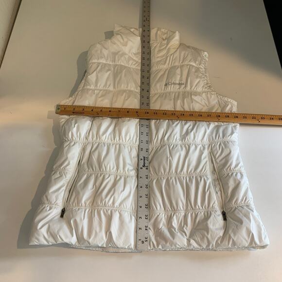Columbia Vest Women XL Extra Large White Omni Heat Puffer Jacket Full Zip Pocket - Picture 8 of 14